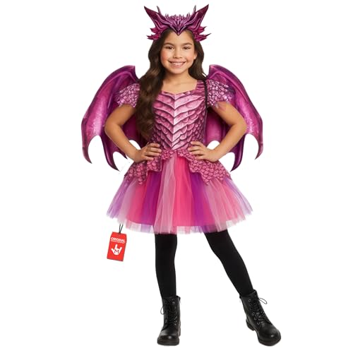 Morph Girls Dragon Costume Dragon Costume Kids Dragons Dress For Girl Girls Halloween Costumes T2 (3-4 Y)