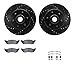 Dynamic Friction Company Front Brake Rotors-Drilled and Slotted-Black with 5000 Advanced Brake Pads includes Hardware 8512-40055