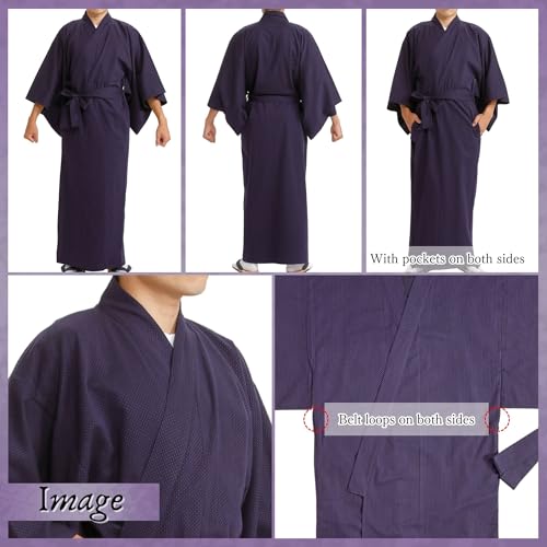 [Edoen] Japan YUKATA Kimono quilted Sashiko Men's4