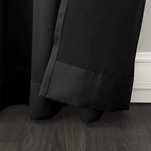 Sun Zero Barrow Energy Efficient Grommet Curtain Panel Pair, 54" x 54", Black, W 54" x L 54" (2 Panels) - Image 3
