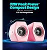 Edifier Hecate Gaming Speakers RGB, 32W Peak Power, Compact Design for PC/PS4/Desktop, Bluetooth 5.1, 3.5mm AUX, Game/Movie/Music Modes, 12 RGB Lighting Effects - Pink