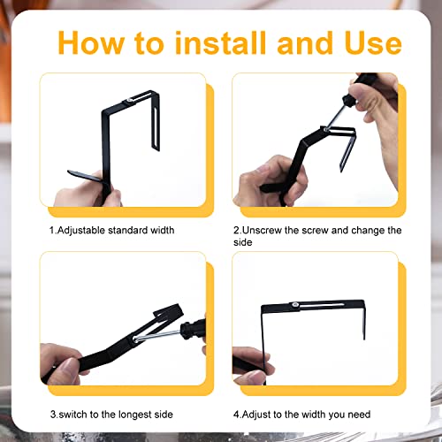 2Pcs Adjustable Cubicle Wall Hooks, Metal Cubicle Door Coat Hooks Cubicle Hangers With A Cross Screwdriver Partition Hanger Set For Panels Of 1.37-3.7In Thickness (Black) #TOP4