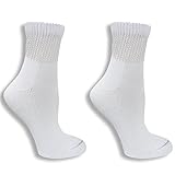 Dr. Scholl's Women's 2 Pair Pack Diabetes Circulatory Ankle Socks In Extended Sizes, White, 10-13 Sock size/8-12 Shoe size