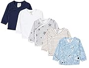 TupTam Baby Jungen Langarm Wickelshirt Baumwolle 5er Set, Farbe: Mehrfarbig 7, Größe: 56