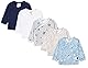 TupTam Baby Jungen Langarm Wickelshirt Baumwolle 5er Set, Farbe: Mehrfarbig 7, Größe: 50