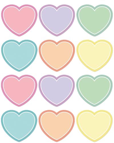 MoDooris 120Pcs Heart Cutouts Paper Double-Sided Pastel Dcor 3.5 Inch