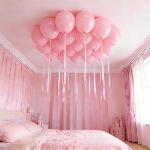 Image of Pink Balloon Birthday Party Balloons - 100 Pack 12 inch Round Party Balloons for Bachelorette Birthday Wedding Bridal Shower Party Decoration