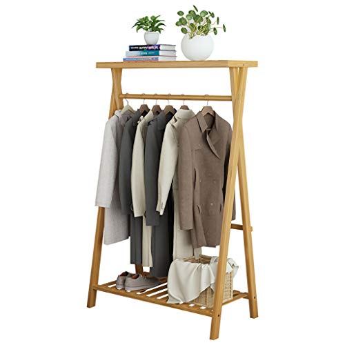 CQ-YMJ Garderobe Natürliche Bambus Garderobe Boden Rack Wohnzimmer Mobile Lagerregal Eingangshalle Eingang Garderobe Stabil (größe : 80cm) Cover