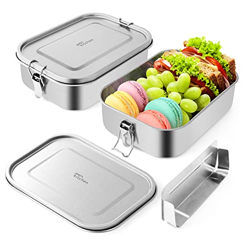 Joejis Bento Box 1,2L en métal Boite repas pour adultes Lunch box inox - Boite a gouter d'enfants en acier inox avec compartiment Boite bento pour le lunch Boite repas compartiment