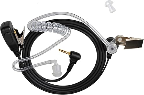 EuAcesry Auricular Radio de Seguridad con Micrófono PTT 1 Pin 2,5 mm Compatible con Walkie Talkie TL-KR T92 H2O T82 T62 T60 XT180 y Co-b-ra - Auriculares con tubo acústico de aire