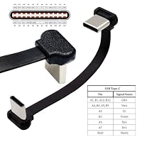 xiwai Kurzes USB2.0-Datenkabel, 2,76 Zoll, ultradünn, flach, USB-C Typ C auf USB-C Power-Winkelstecker, 65 W, Schnellladung für Laptop, Tablet, Telefon – Ansicht 5
