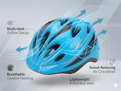 Image of JERN 7 Pieces Kids Children Roller Skating Bicycle Cycling Scooter Helmet Knee Elbow Pad Wrist Guard Set (Blue)