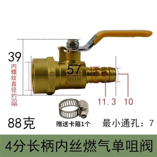 Válvula de gas natural de latón de 2 vías: interruptor de bola hermético DN15 3