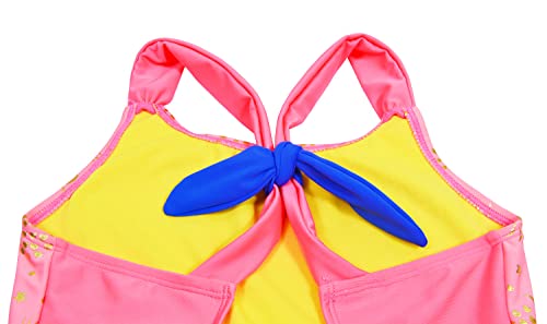 Girls One Piece Swimsuits Upf 50+ Bow Crossback Sport Bathing Suit For Girls Beach Swimwear (L, Pineapple) #TOP3