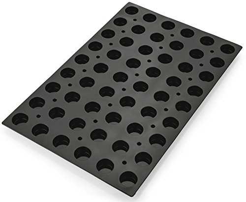 Petit Four molde de silicona en negro, 54 Formas, Premium de calidad/59 x 38,5 cm