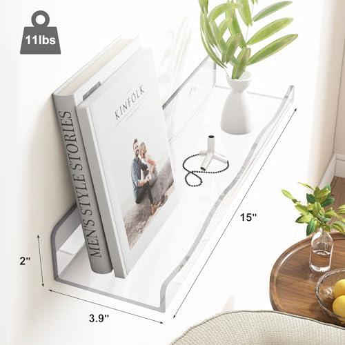 Fixwal Clear Floating Shelves Set of 6 GoTinySpace