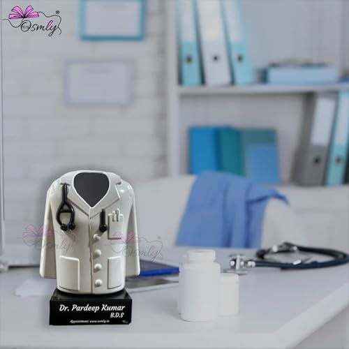 Image of Acrylic Laser Engraved Table Sign Stand, Laser Engraved Sign or Name Plate for Doctor, Teacher, Advocate, Medical, Proprotor office or personal use (DOCTOR PEN STAND)