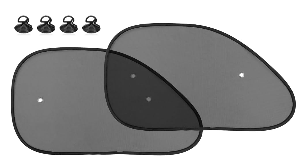 Photo 1 of 2 Pieces Universal Car Window Sun Shade Side Window UV Protection for Child and Baby Blocks Glare Sunlight and Heat Reduces Fading and Damage Fits Most Cars
