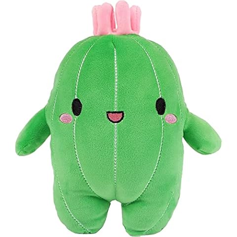 JUNERAIN Super Soft Cactus Plush Stuffed Plant Animal, Cute Cactus Plushie with Pink Flower, Cuddly Plush Succulent Cactus Pillow, Birthday for Kids Girls Boys, Kawaii Cactus Decor Cover