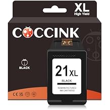 COCCINK 21XL Black Ink Cartridge Replacement for HP 21 XL Black for Officejet 4315 J3680 Deskjet F4180 F2210 D1560 D1530 D1420 D1520 3915 3930 PSC 1212 Printer High Yield Only 1