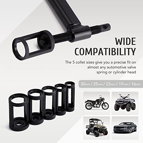 Omt Valve Spring Compressor, 10Pcs Valve Spring Removal Tool With Solid C Clamp, 5Pcs Collet Pusher Adapters For Motorcycle, Atv, Car, Small Engine Vehicle Equipment #TOP2