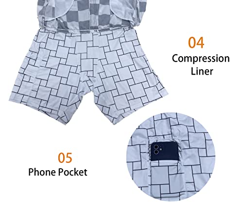 feelacle Mens Swim Trunks with Compression Liner Quick Dry 5.5 Inch Swimming Board Shorts Swimwear Bathing Suit4