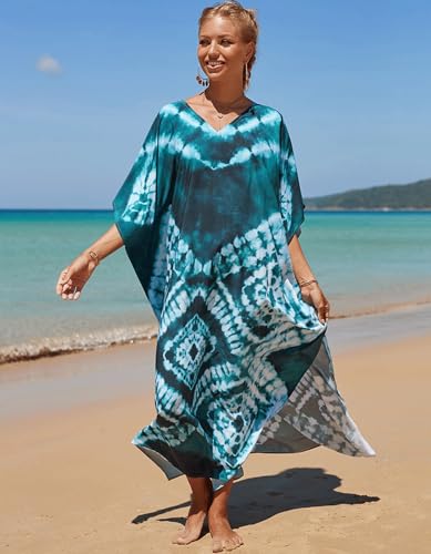 Image of NFVNKJ Women's Plus Size Beach Lounge Kaftan Maxi Dress Swimsuit Coverup for Women