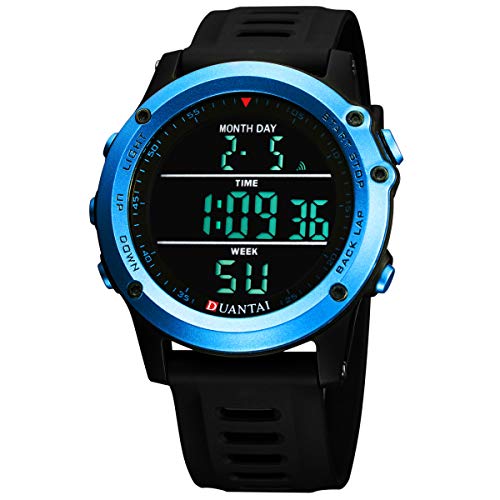 Preisvergleich Produktbild SAILINE Herren Armbanduhr, modisch, digital, Kunststoffgehäuse, elektronisch, wasserdicht, Militär-LED-Sport-Multifunktions-Arm... (Blue)