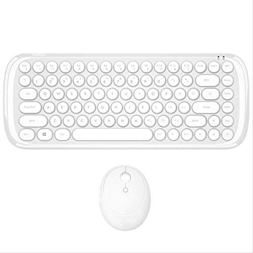 Clavier sans fil office mini et souris ronde blanche pour bureau