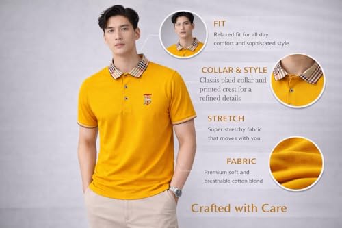 Image of TAGAS Mens Polo T-Shirt || Men's Color Block Polo Tshirt | Short Sleeve Casual Pullover with Collar |Casual Wear for Men | Mens Regular FIT T-Shirts
