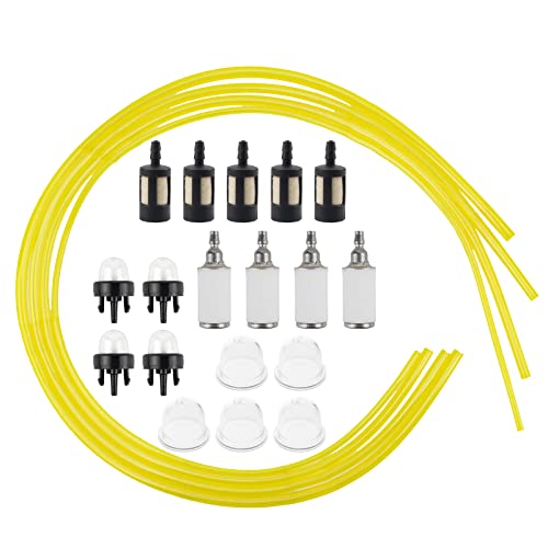 Partszen 4 Sizes 4 Feet Fuel Line Hose For Zama Stihl Homelite Poulan Weedeater Craftsman Husqvarna Trimmer Chainsaw Blower With Fuel Filters,Snap In Primer Bulb,Primer Pouland Bulb #TOP5