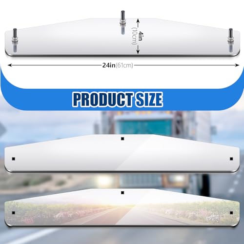 Image of MorningRo 2 Pcs 4 inch x 24 inch Silver Mud Flap Weights for Semi Trucks Mirror Finish Stainless Steel with 3 Welded Studs