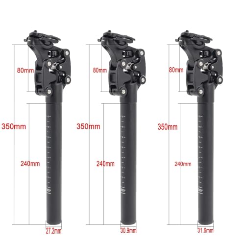 Bicycle Hydraulic Suspension seatpost, Lightweight Aluminum Alloy seatpost is Suitable for Road Bikes and Electric Bicycles, Bicycle Saddle Shock absorbers 27.5/30.9/31.6 350MM - Thumbnail 4