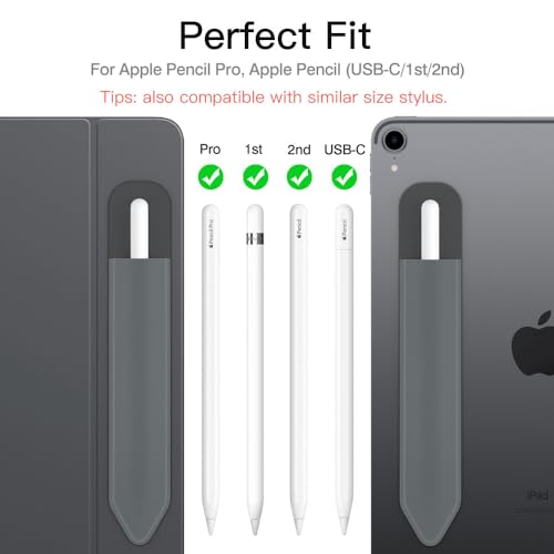 Image of MoKo Adhesive Pencil Case Holder Sticker for Apple Pencil, Dark Grey