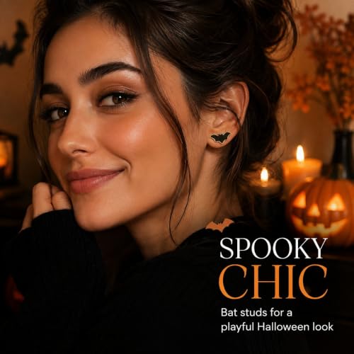 Halloween Earrings Studs Set Cute Ghost Pumpkin Bat Jewelry Gift by Dcfywl731 - Used condition - Image 3