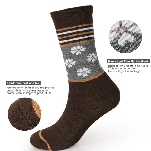 Image of EnerWear 4 Pack Women's Merino Wool Outdoor Hiking Trail Crew Sock