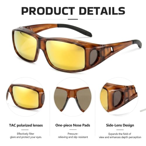 Image of SIPHEW Mirrored Sunglasses Polarized Fit Over Glasses for Men&Women