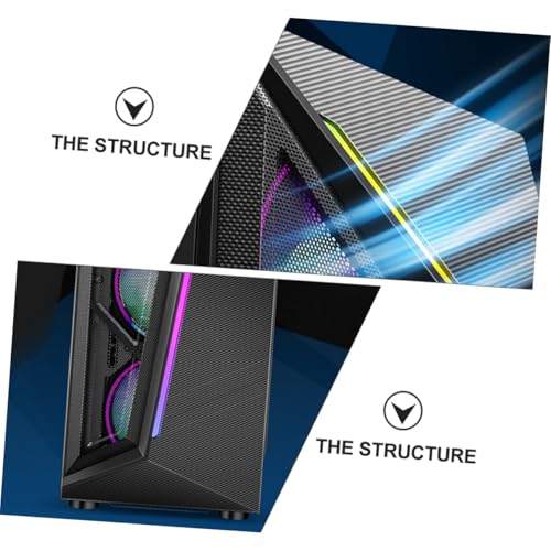Gabinete Vaguelly RGB Mid Tower para computadora Gaming con panel lateral templado, soporte ATX, diseño elegante para oficina y entusiastas de la computadora miniatura 2