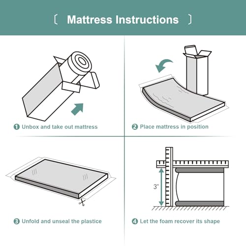 Image of 3 inch Mini Mattress, 38 inch Lx26 W Size Mattress, No Gaps Edge Reinforcement High Density Foam, Odorless and Steady, Certipur-us and Oeko -tex Certified, Giraffe