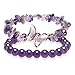 Artlunar Butterfly Bracelets Healing Bracelet Charm Jewelry Mom Gift with Beaded Bracelets Purple Bracelet for Women (Purple)