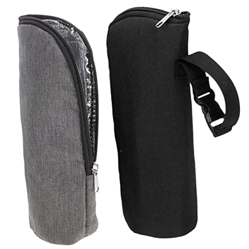 Hohopeti Juego de 2 bolsas térmicas para botellas de leche para viajes, color gris, para madres lactantes y guardería