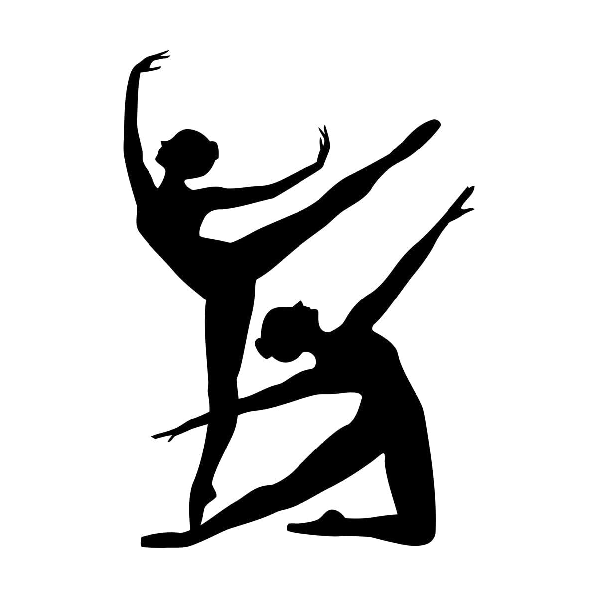 Lzhouting Women's Wall Stickers 1928 Dance Vinyl Wall Decal Silhouette Dancers Wall Sticker Dance Classroom Home Room Decor Stickers Removable Mural Extra Large - 60X84cm