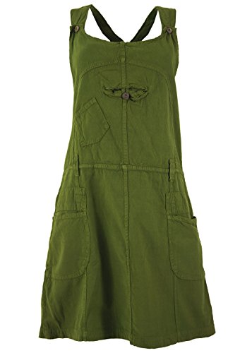 Guru-Shop Latzrock, Trägerkleid, Hippierock, Damen, Olive, Baumwolle, Size:M (38), Röcke/Kurz Alternative Bekleidung
