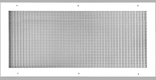 Image of HVAC Premium 12 inch x 30 inch or 30 inch x 12 inch Cube Core Eggcrate Return Air Grille - Aluminum Rust Proof - HVAC Vent Duct Cover - White [Outer Dimensions: 13.75 X 31.75]