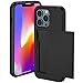 ATRAING Compatible with iPhone 13 Pro Max Case Wallet with Card Holder Shockproof Hard PC TPU Phone CasePortable Slide Flip Protective Cover for iPhone 13 Pro Max Black