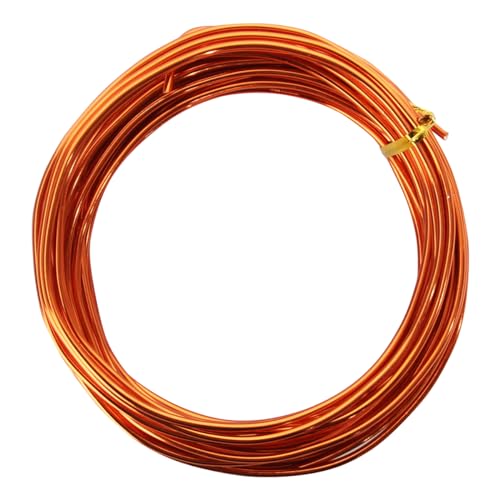 Chudeng 32.8 Feet Orange Aluminum Craft Wire, 10 Gauge 2.5mm Thickness Sculpting Wire, Armature Wire for Sculpting, Bendable Metal Craft Wire for Making Dolls Skeleton DIY Crafts