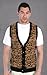Costume Agent 80's Day Off Movie Button Up Costume Sweater Vest Halloween Costume Black and Gold Vest for Men & Women