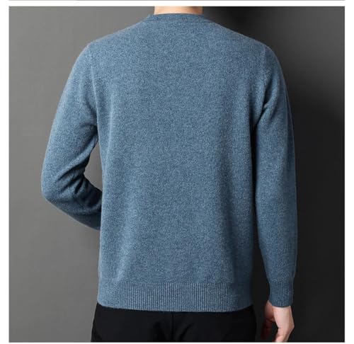 Men's Sweater Cashmere Warm Half-High Collar Pullover Solid Soft Knit Top Black3