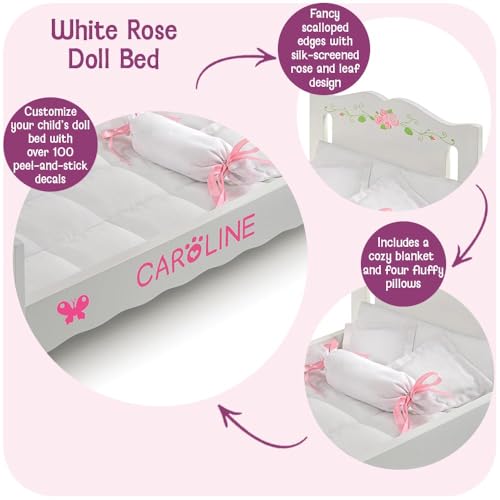 image for Badger Basket Doll Bed with Bedding for 18 to 20-Inch Dolls – Elegan