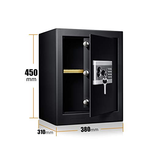 Safe Box Large 53L Cabinet Safe With Shelf Code Emergency Override Key Built-In Alarm Wall/Floor Mounted For Jewelry Document Laptop Home Office (Color : Gray) #TOP6